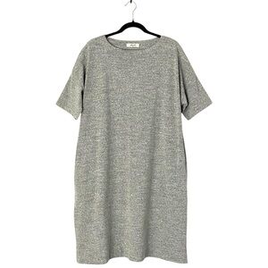 ICHI Antiquites Tee Shirt Dress Grey Melange Mid-weight Sweatshirt Cotton O/S